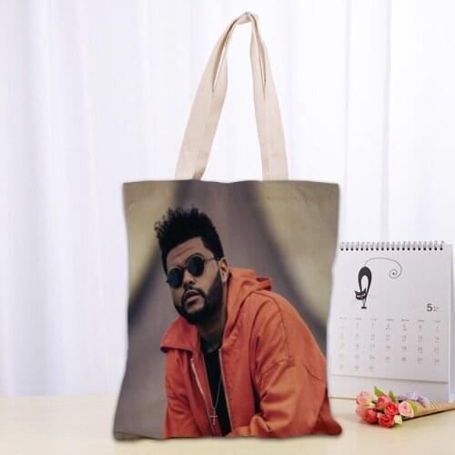 Custom The Weeknd XO Tote Bag Women Canvas Fabric Bags Eco Reusable Shopping Bags Traveling Beach Casual Useful Shoulder Bag