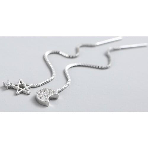REETI New 925 Sterling Silver Long Star Earrings For Women Hot Fashion sterling-silver-jewelry FreeShip