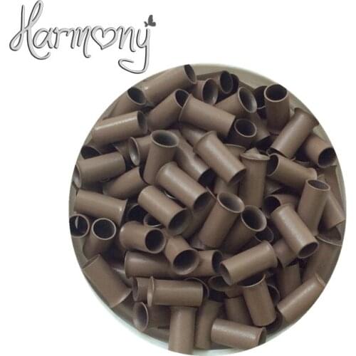 1000pcs/lot) 3.0*2.6*6.0mm 3# Dark brown color Copper Micro Links for pre-bonded hair 8 colors for your choices