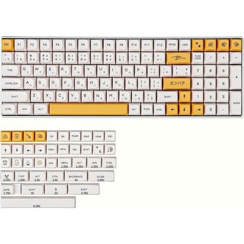 137 Keys PBT Keycap XDA Profile DYE-SUB Personalized Minimalist White Honey Milk English Keycaps For Mechanical Keyboard