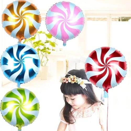 18 inch wave lollipop balloon birthday party wedding decoration balloon candy pinwheel series balloon wholesale