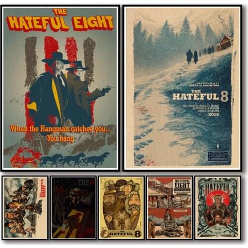 24 Designs Quentin Movie The Hateful Eight Kraftpaper Poster Home Decal Art Painting Wall Sticker for Coffee House Bar