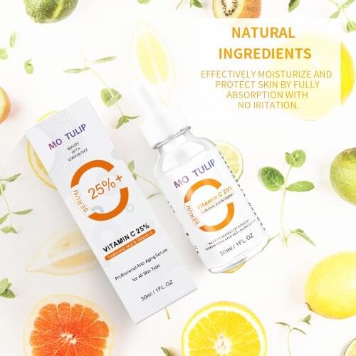 25% Natural Vitamin C Serum Liquid Hyaluronic Acid Essence Moisturizng Anti Aging Anti Wrinkle Serum for Skincare