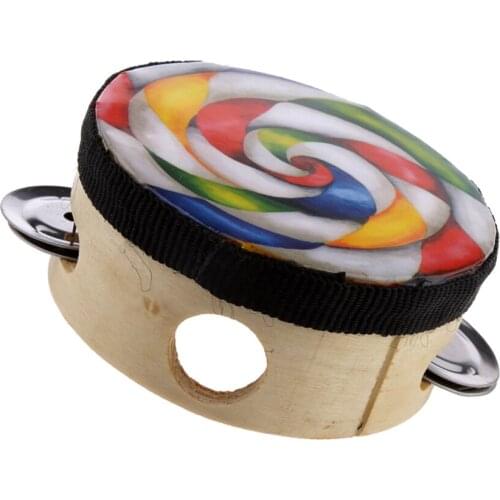 4'' Handmade Lollipop Tambourine Drum Percussion Instruments Educational Toy