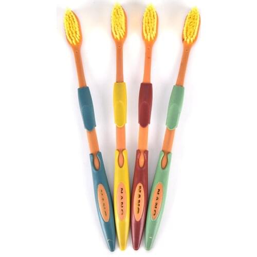 4 Pcs/Pack Soft Bamboo Charcoal Nano Brush Home Oral Care Double Ultra Soft Toothbrushes Dental Oral Health