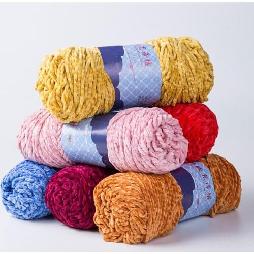 4x200g Chenille Yarn 3 Strands Velvet Crochet Thread For Winter Knitting Hat Sweater Scarf Shoes 20 Colors