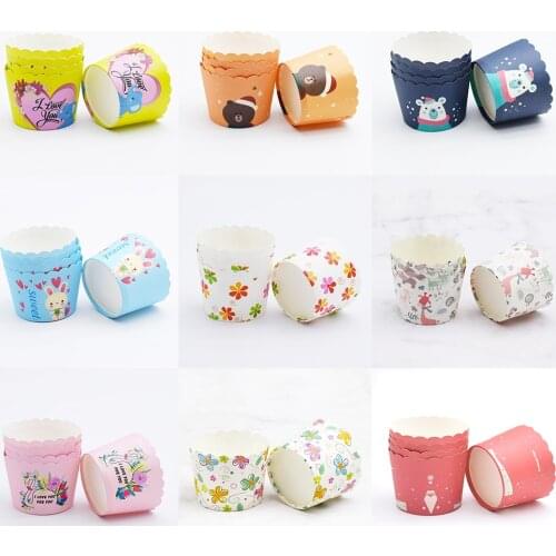 50Pcs Pink Flamingo Muffin Cupcake Paper Cases Oilproof Muffins Paper Baking Cup Wedding Party Caissettes Cupcake Pastry Wrapper