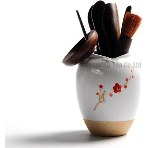 7pcs porcelain an Bamboo Tea Tools,Tea Caddy/Strainer/Clamp/Spoon/Tea Stick/Needle,Puer/pu'erh/black/White/Green Tea ceremony