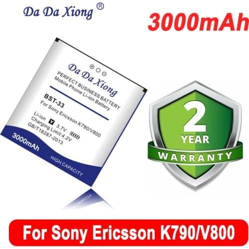 2600mAh BST-33 BST33 Battery for Sony Ericsson G900 M600 W880 P990 K550C w395c K800 U10I W610 W660 V800 C702 C901 Phone Battery