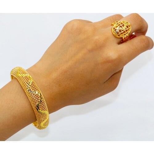 Dubai pulseiras largas habesha jóias etíope presente de casamento da noiva africano 24k cor do ouro pulseiras para mulhere