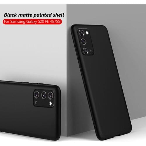Black Matte Silicone Case For Samsung S20 FE S20 + S20 Note 20 Ultra A51 A71 S21 A 72 52 A 32 12 Plus Soft TPU Back Phone Cover