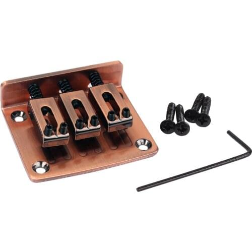 Zinc Alloy 3 String Adjustable Guitar Hardtail Bridge for Cigar Box Guitar Accessory