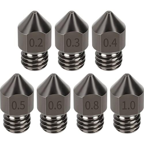 3D Printer Parts MK8 Hardened Steel Nozzle 1.75mm For Ender 3/Pro CR10 CR10S Hotend Kit M6 Thread