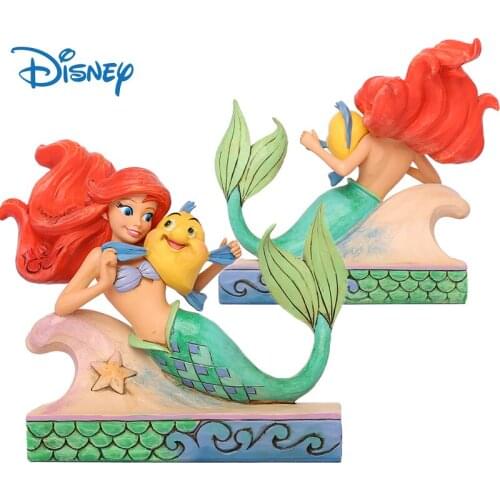 Disney Genuine Ariel Anime Figures Princess Action Figure Collection Resin Model Toys Boxed Kids Birthday Gifts Cute Ornaments