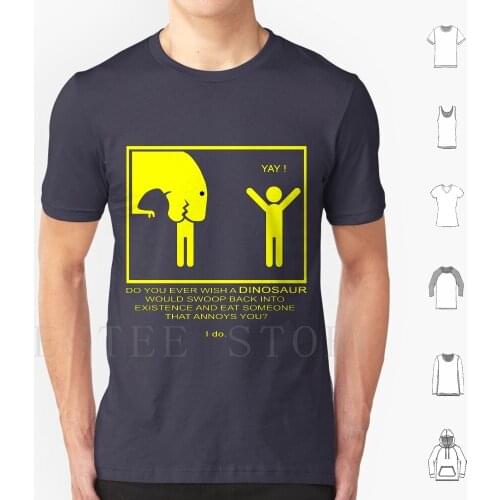 Dinosaur Eating Someone-Man Version T Shirt Print Cotton Dinosaur Fun Geek T Rex