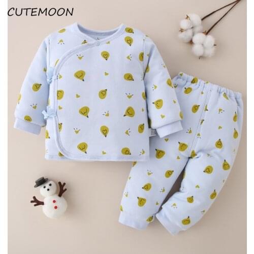 Newborn 2-piece Cotton Baby Clothes 0-6 Months Kids Underwear Printing Baby Girl Clothes Set Autumn baby boys clothing Outfit
