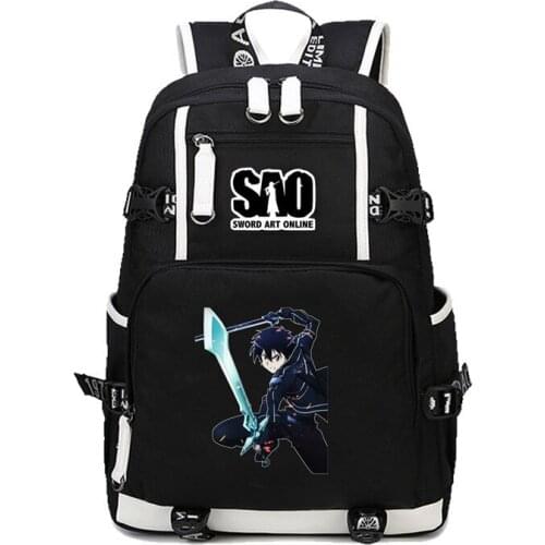 Anime SAO Sword Art Online Backpack canvas Printed Rucksack Mochila Schoolbag Student Boy Girl bookbag men women Travel Package
