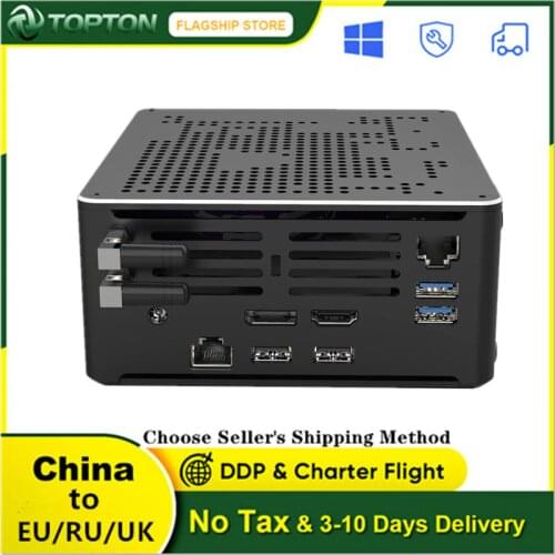 Topton 2Lan Gaming Mini PC Core i9 10980HK i9 10880H Xeon E-2286M 2*DDR4 M.2 NVMe Windows 10 Linux Computer 4K HTPC HDMI DP WiFi