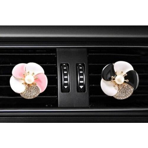 Inlay Water drill gem FLOWER car Air conditioning outlet perfume car perfume car interior accessories car fragrance