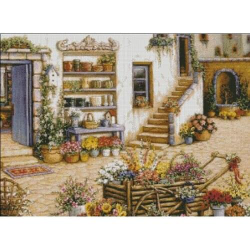 Exquisite Garden cottage Top Quality Embroidery Needlework 14CT Unprinted Cross Stitch Kits DIY Art Handmade Home Decor