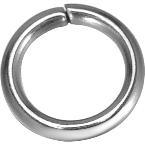 Doreen Box Lovely Stainless Steel Open Jump Ring Findings Silver Color 8mm Dia,500PCs (B24557)