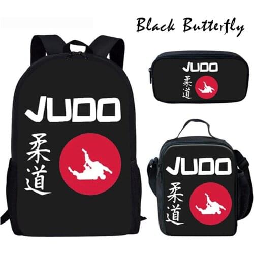 Children Bag Judo School Bags Set Cool Print Backpack For Girls Boys Satchels Kids Bag 3-8 Years Old Aikido Chinese Kongfu