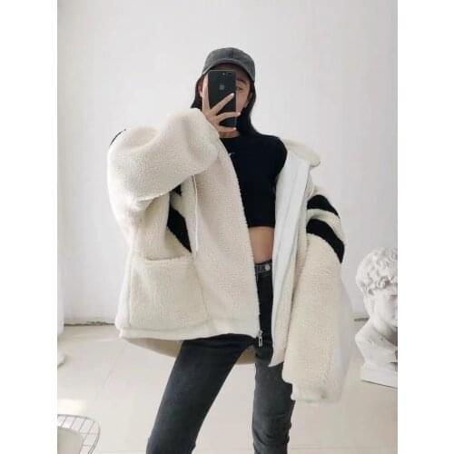 2021 Woolen Furry Oversized Zip Up Jacket for Man and Woman Designer Luxury Female Clothing Plus Size