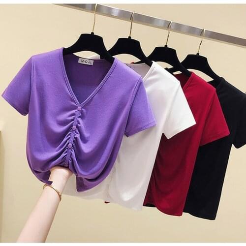 Женские однотонные футболки Litmage China At AliExpress