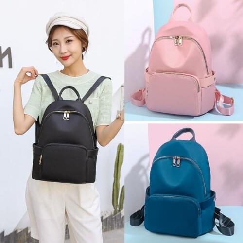 Korean Style Fashion School Backpack All-match Solid Color Womens Backpacks Oxford Cloth Large-capacity School Bag