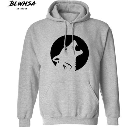 BLWHSA New Wolf Head Men Hoodies Hip Hop Fashion Skateboard Street wear Sweatshirt Winter Men Hoodie Sweat Homme US Size