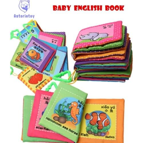 English Language Soft Fabric Cloth Book 0~12 Months Juguetes Bebe Brinquedos Para Bebe Learning&Education Baby Book Toys 2984