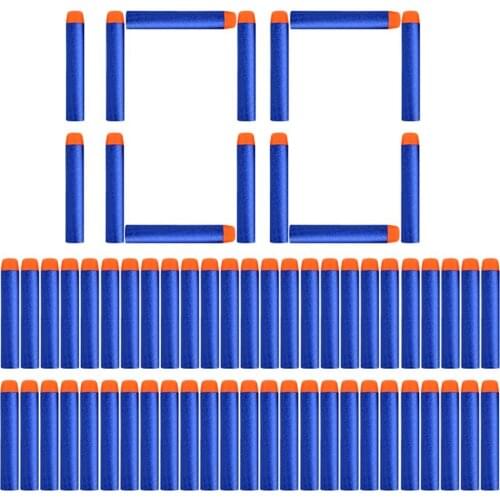 100Pcs/set 7.2cm EVA Soft Bullets Refill Darts For Blaster Toy Boys Guns Accessories Foam Outdoor CS Games Xmas Kid Children
