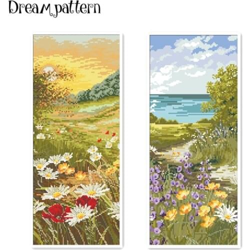 Clifftop footpath view cross stitch package mountain 18ct 14ct 11ct cloth cotton thread embroidery DIY handmade needlework