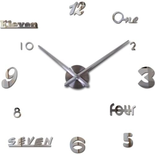 New sale home decor circular wall clock modern big 3d diy acrylic mirror quartz sticker clocks watch gift