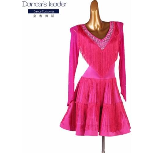 2020 new adult professional latin dance fringe dress three-step step on Jitba group performance clothing