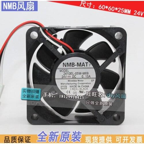NEW NMB-MAT Minebea 2410EL-05W-M69 6025 24V 0.15A 6CM Frequency converter cooling fan