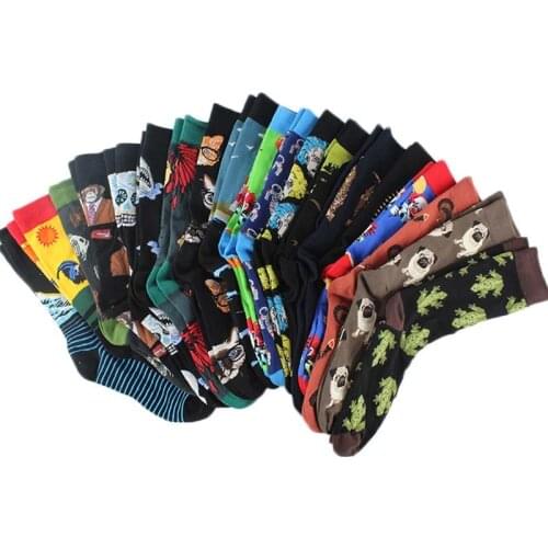 New High Quality Simple Art Hip Hop Streetwear Funny Socks Men Fashion Happy Cool Harajuku Socks Calcetines Sokken Skarpetki