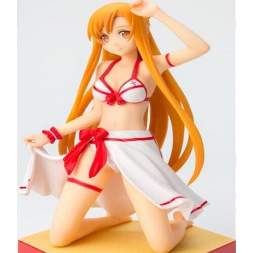 NEW hot 16cm Sword Art Online Yuuki Asuna swimsuit action figure toys collection doll Christmas gift
