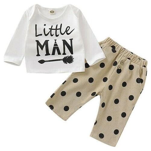 Boy Clothes Newborn Kids Baby Boys Letter little man Tops +Pants Leggings 2pcs Outfits Clothes