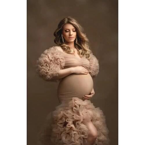 Maternity Dress for Photoshoot or Babyshower Prom Dresses Extra Lush Tulle Women Dresses Robe Photo Shoot Props Dress Plus Size