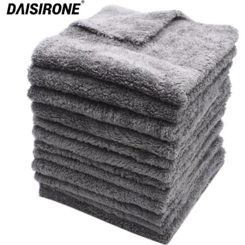 12PCS 350GSM Car Wash Microfiber Edgeless Towel Car Cleaning Drying Cloth Car Care Cloth Detailing Car Wash Towel Gray