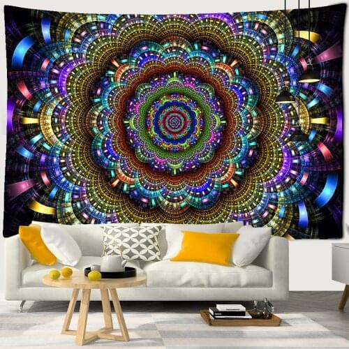 Psychedelic Indian Mandala Tapestry Wall hanging Camping Tent Travel Mattress Bohemian Hippie Room Decor