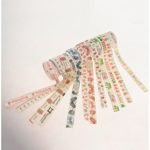 Christmas Cotton Ribbon 0.59inch Gift Wrapping DIY Crafts Wide 5 Yards