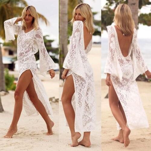 Sexy Cover Up Bikini Women Swimsuit Cover-up Beach Bathing Suit Beach Wear Knitting Swimwear Mesh Beach Dress Tunic Robe