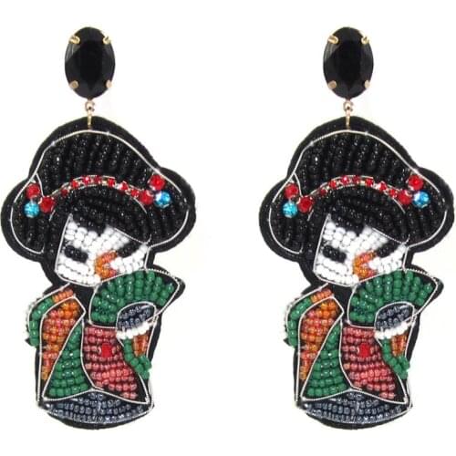 Brincos bohemian handmade earrings for women beads earrings statement earrings large pendant earrings fashion jewelry DIY