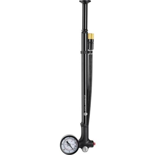 69HD Bicycle Manual Light Front Fork Shock Absorber Rear Pump with Tire Pressure Gauge Mini Portable Retractable Bike Pump