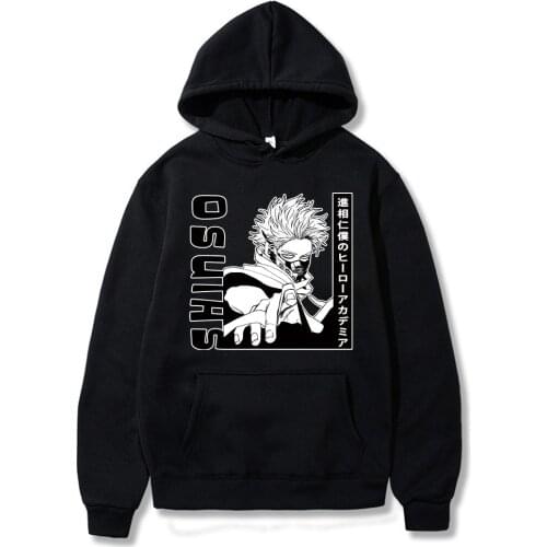 Men Hoodie My Hero Academia Hitoshi Shinso Printed Long Sleeve Hoodie Tops Sweatshirt