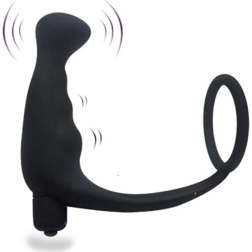 Waterproof Vibrating Male Prostate Massager Butt Plug P-spot cockring Sex ToysSilicone Anal Vibrator ,cock ring WITH ASS PLEASE