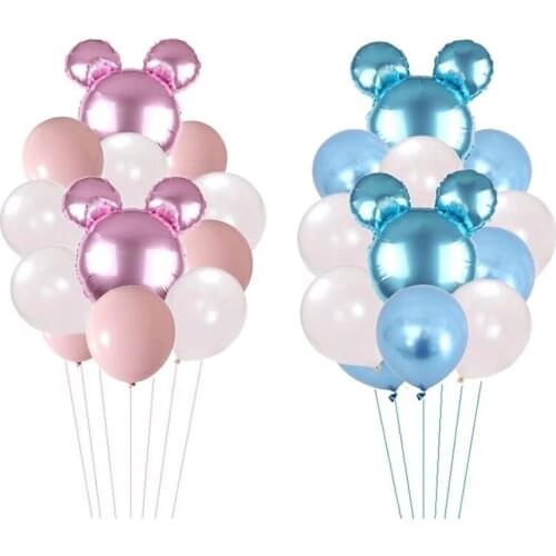 12Pcs Mickey Minnie Head Balloons Birthday Party Wedding Party Latex Balloon Decoration Balloon Set Childrens Gift