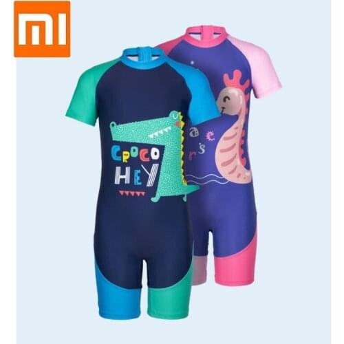 Xiaomi Professional childrens sunscreen one-piece swimsuit High elasticity Quick drying Durable Siamese Boy Girl Swim clothes